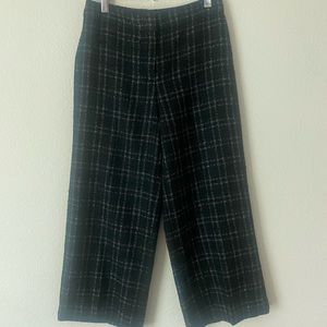 Ann Taylor Women’s Black&Gold Marina Crop Wide Leg High Rise  Pants  00 Petite